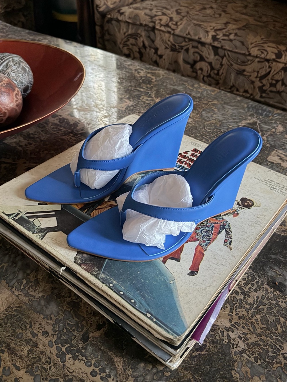 FEMME LA x Revolve Tokyo Thong Wedge in Blue